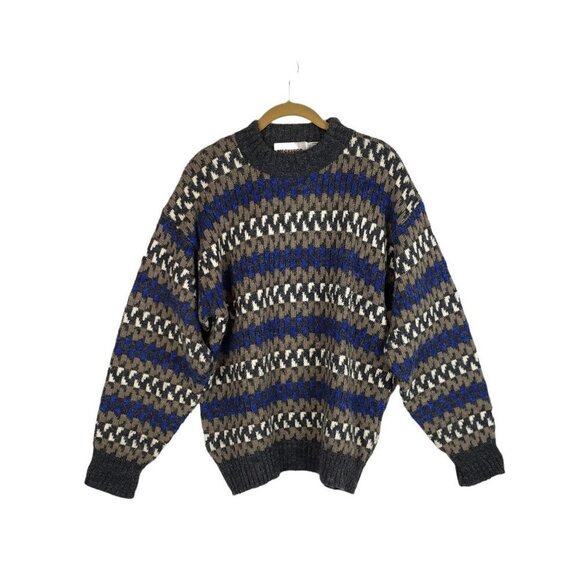 Vintage McGregor Sweater Crew Neck Acrylic Grandpa Ugly Geometric Size Large - Picture 1 of 7